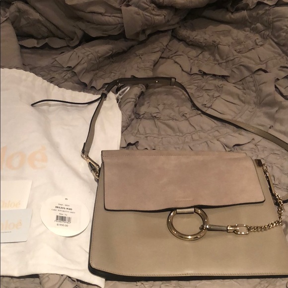 Chloe Handbags - Auth Chloe medium Faye Motty gray